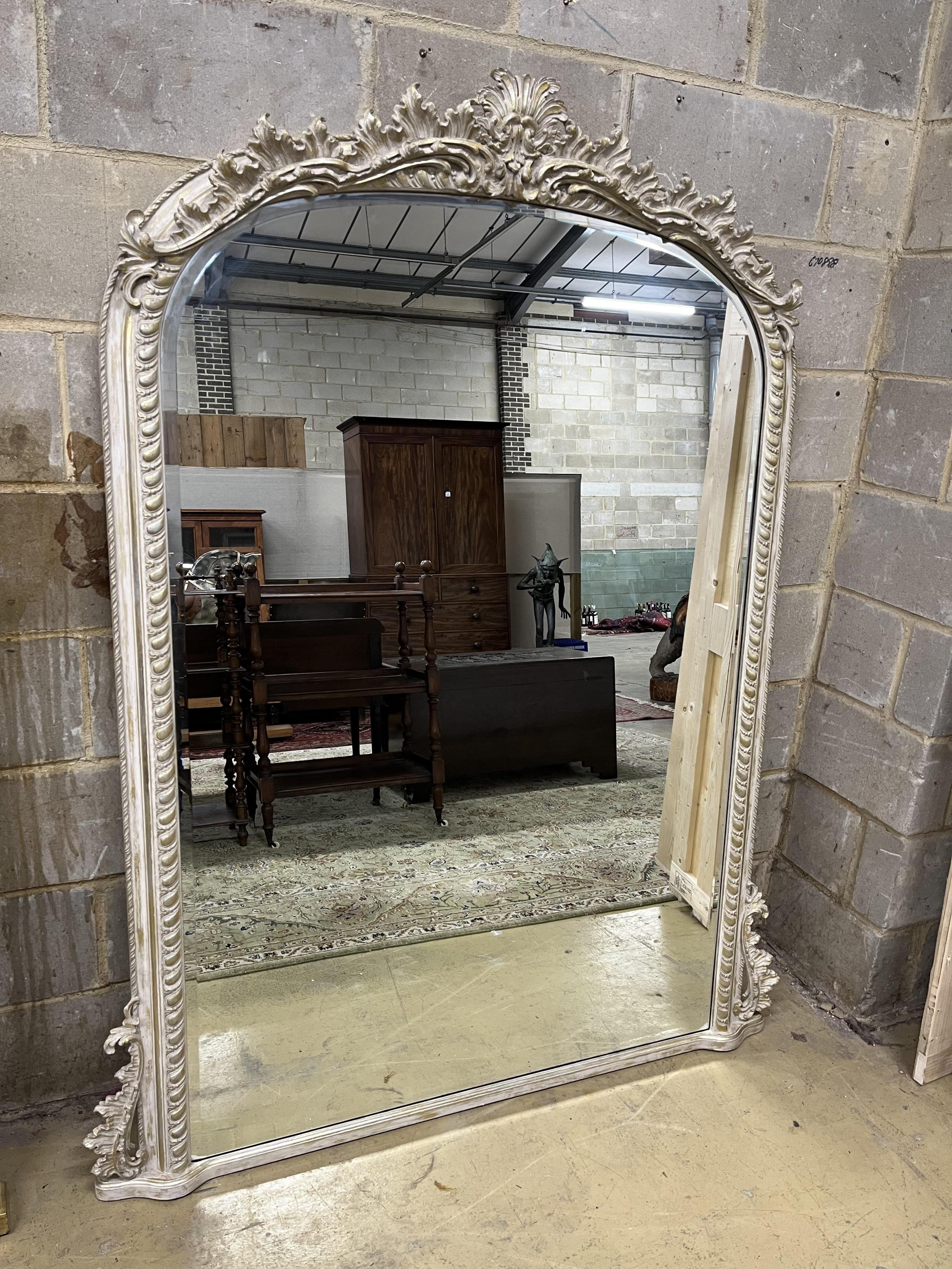 A Victorian style overmantel mirror, width 122cm, height 177cm. Condition - good